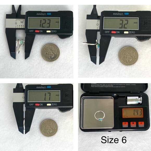 Sterling Silver 925 Turquoise Cabochon Kitty Cat Bypass Style Band Ring Sz 7 - Picture 10 of 16